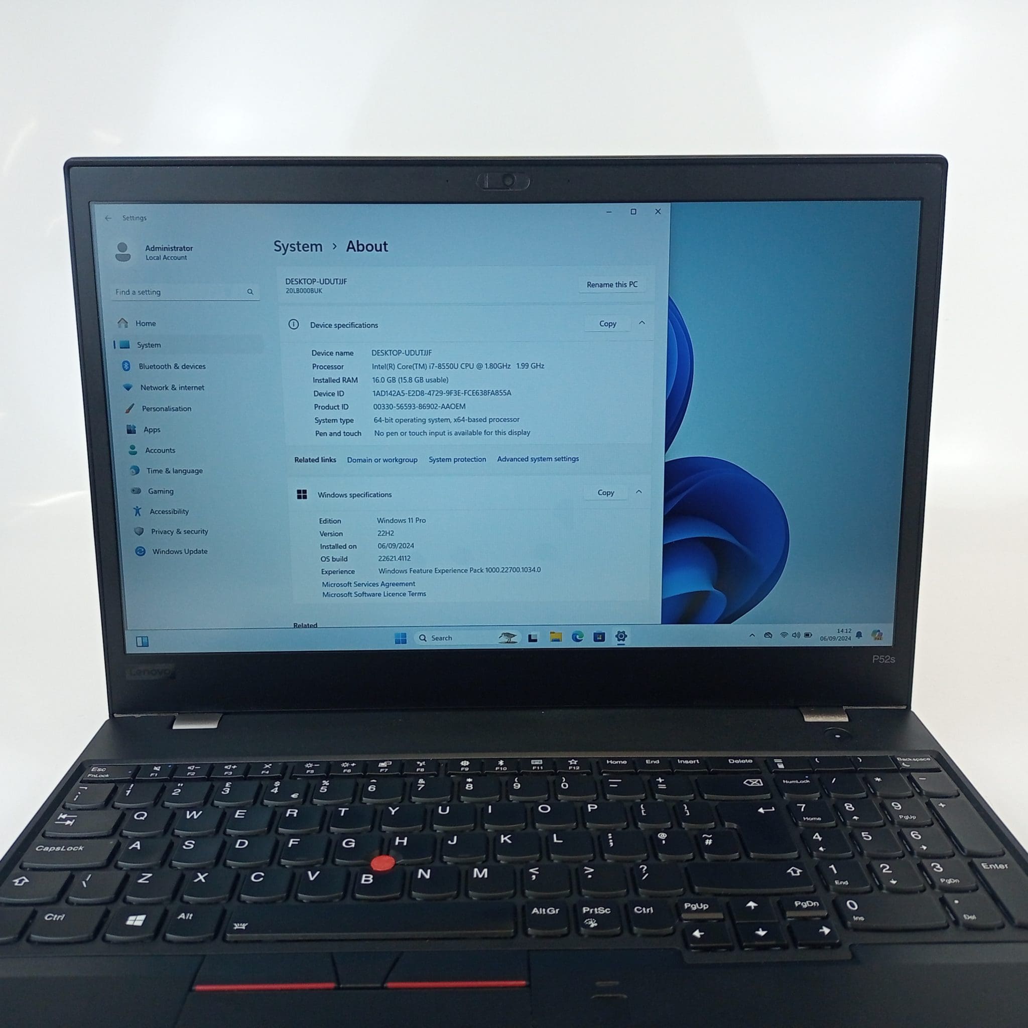 Lenovo Thinkpad P52s Laptop FHD 15.6" i7-8550U 16GB RAM 512GB NVMe Win 11 Pro (VG) - Image 9